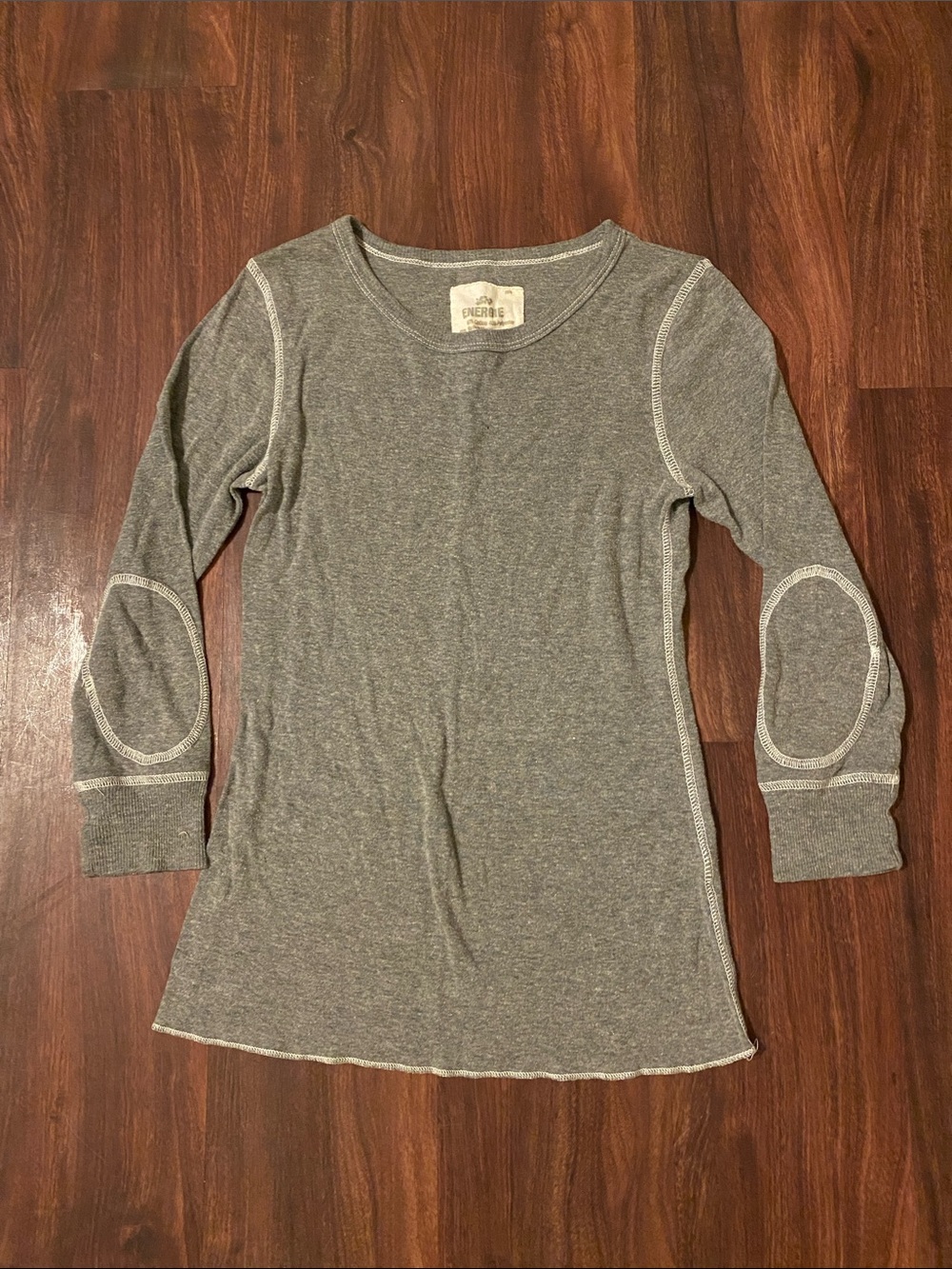 Energie Heather Gray half Sleeve Thermal Top with Elbow Patches